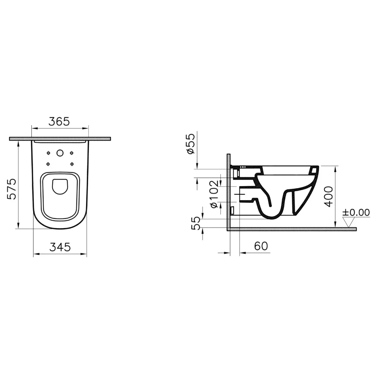 Унитаз подвесной с сиденьем микролифт Vitra D-Light 5910B003-6098