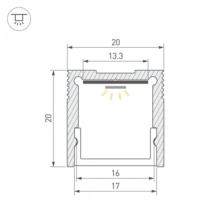 Профиль накладной Arlight SLIM 061370