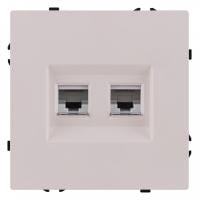 Розетка двойная Ethernet RJ-45 и со шторками, без рамки Kollinger Eclipse EC-018CM