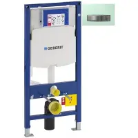 Инсталляция для унитаза Geberit Duofix Sigma 50 111.300.00.5 + 111.815.00.1 + 115.788.SE.5 с кнопкой смыва, зеленый