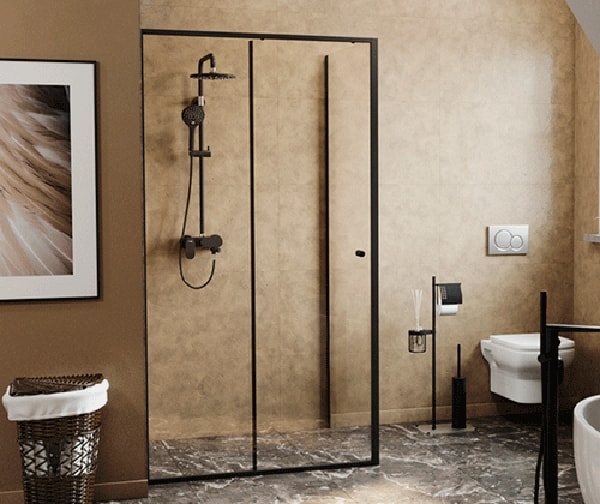 Душевая дверь WasserKRAFT Dill 120 61S05 профиль черный стекло прозрачное