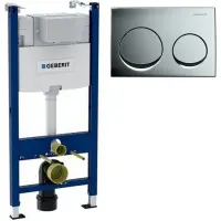 Инсталляция для унитаза Geberit Alpha 20 458.233.21.1 с кнопкой смыва,хром