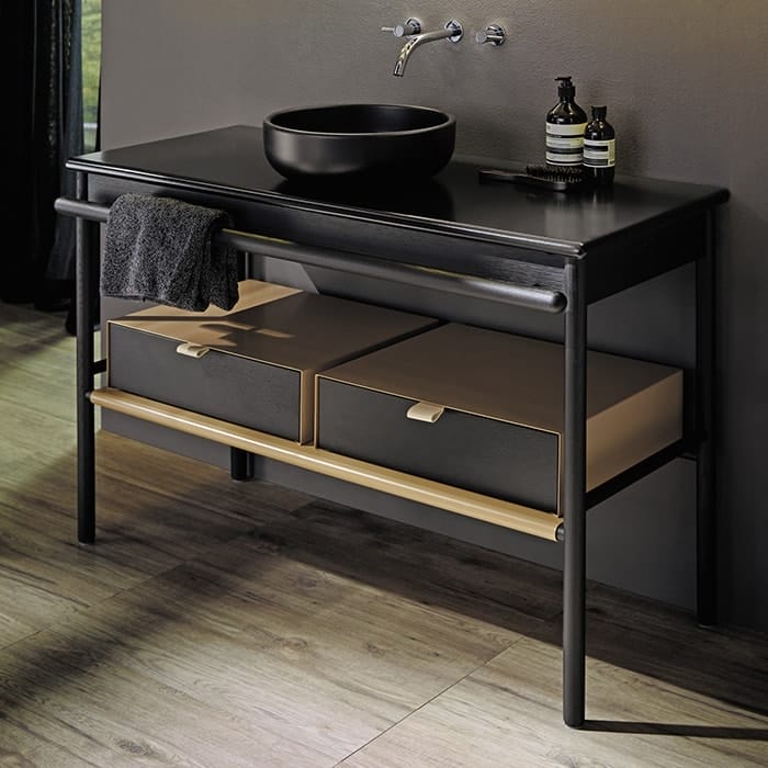 Тумба с раковиной Burgbad Mya 120 SFKH120 F3192 C0038*1 черный дуб/черный