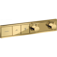 Смеситель для душа с термостатом hansgrohe RainSelect 15380990 скрытого монтажа для 2 потребителей полированное золото