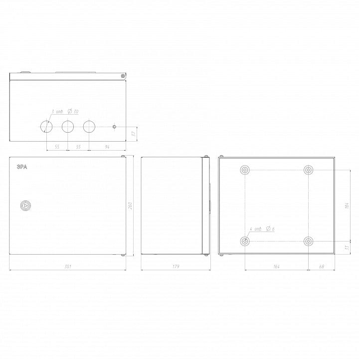 Электрический щиток накладной Эра  NO_SIMPLE_STM_SHMPg-02_IP54