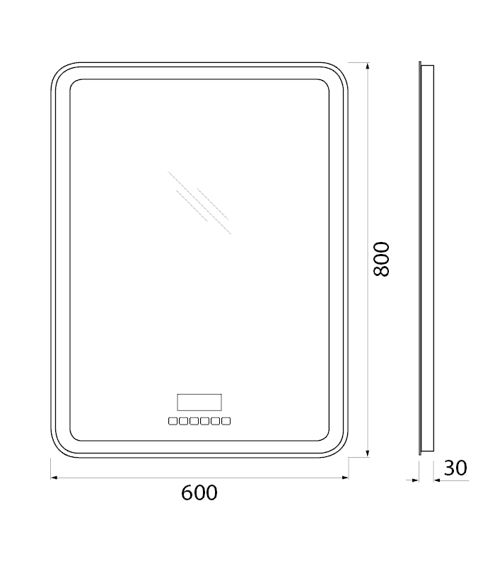 Зеркало BelBagno SPC-MAR-600-800-LED-TCH-RAD