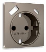 Накладка для розетки с заземлением и со шторками и 2хUSB type A и C Ambrella Volt ALFA AP6400