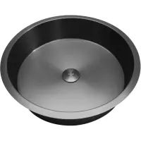 Раковина Abber Wasser Kreis AF2409GM 43,6x43,6 см, встраиваемая снизу, оружейная сталь матовый
