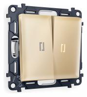 Выключатель двухклавишный с подсветкой без рамки Ambrella Volt Quant MA604010