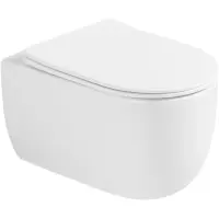 Унитаз подвесной Abber Bequem AC1104TMW безободковый, торнадо, с сиденьем микролифт, белый матовый