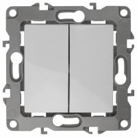 Переключатель двухклавишный без рамки Эра Эра 12 12-1104-01