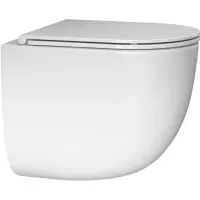 Унитаз подвесной Abber Bequem AC1132TC безободковый, торнадо, с сиденьем микролифт, белый