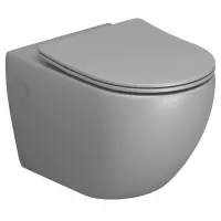 Унитаз подвесной Grossman GR-4411GLMS безободковый, с сиденьем микролифт, светло-серый матовый