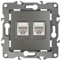 Розетка двойная Ethernet RJ-45 без рамки Эра Эра 12 12-3108-12