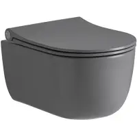 Унитаз подвесной Noken Acro Compact N380000095 безободковый, с сиденьем микролифт, серый матовый