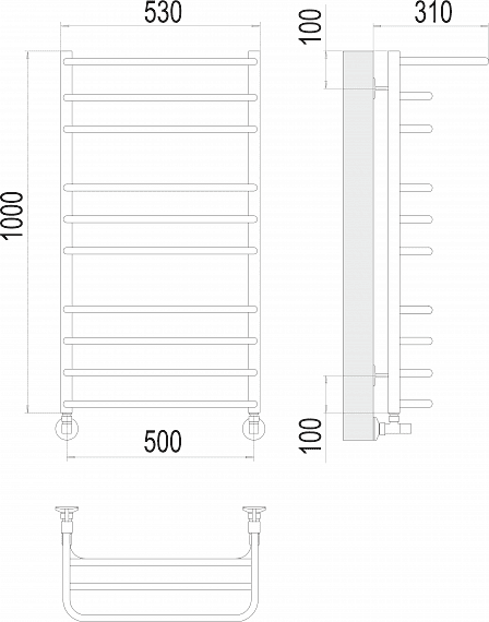 Полотенцесушитель водяной Terminus Арктур П10 500х1000 4670078529459