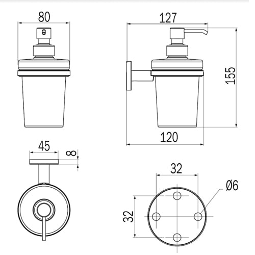 Дозатор для мыла Inda One A24120DR03 золотой