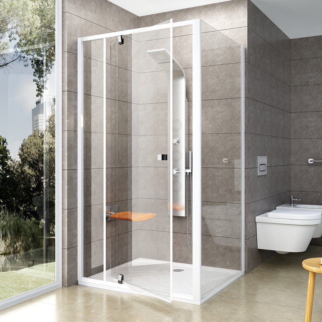 Душевая дверь Ravak Pivot PDOP2-110 03GD0100Z1 белый+Transparent