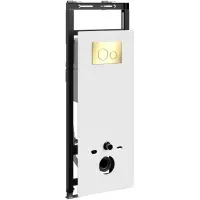 Инсталляция для унитаза WasserKRAFT Salm 27 27TLT.010.ME.WH.PG02 с кнопкой смыва, золотой