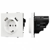 Розетка с заземлением и 2хUSB type A, без рамки Arlight SCT 054288