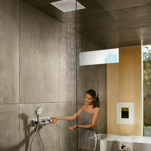 Смеситель для душа с термостатом hansgrohe RainSelect 15355600 черный хром