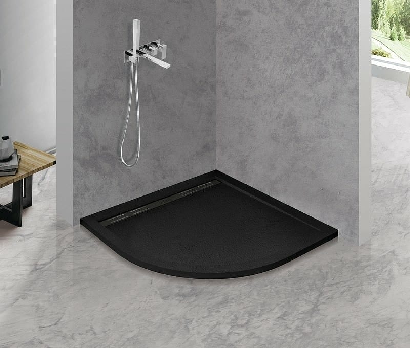 Душевой поддон Cezares 90x90 TRAY-AS-R-90-30-NERO черный матовый
