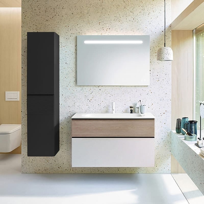 Тумба с раковиной Burgbad Fiumo 100 SFXN102F3956FOT45G0200C0001*1 белый матовый/кашемировый дуб