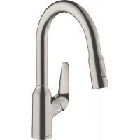 Смеситель для кухни hansgrohe Focus M42 180 2jet sBox 71821800 с вытяжным душем сталь