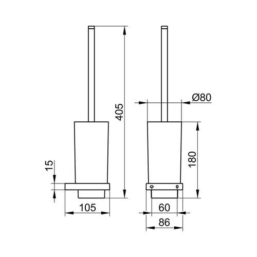Туалетный ершик Keuco Edition 11 11164139000 хром черный шлифованный