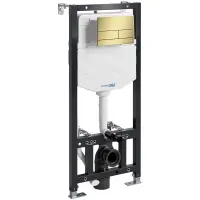Инсталляция для унитаза WasserKRAFT Aller 10 10TLT.010.ME.MG04 с кнопкой смыва, золотой матовый