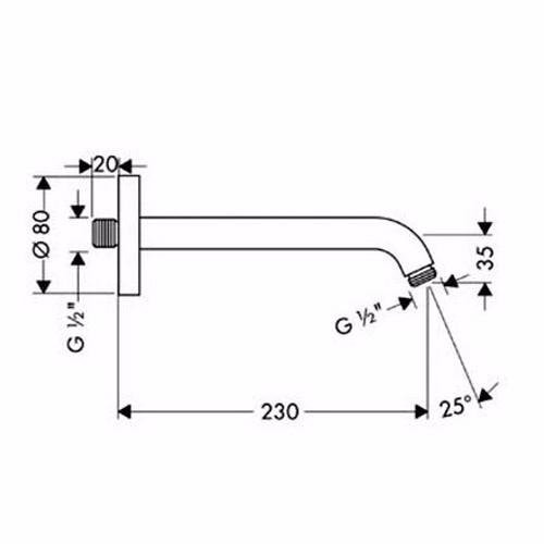 Кронштейн для верхнего душа hansgrohe 27412000