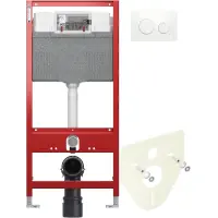 Инсталляция для унитаза Tece TECEloop 9300302 + 9200010 + 9380014 + 9240600 с кнопкой смыва, белый