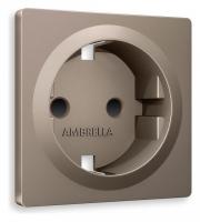 Накладка для розетки с заземлением и со шторками Ambrella Volt Quant AP6370