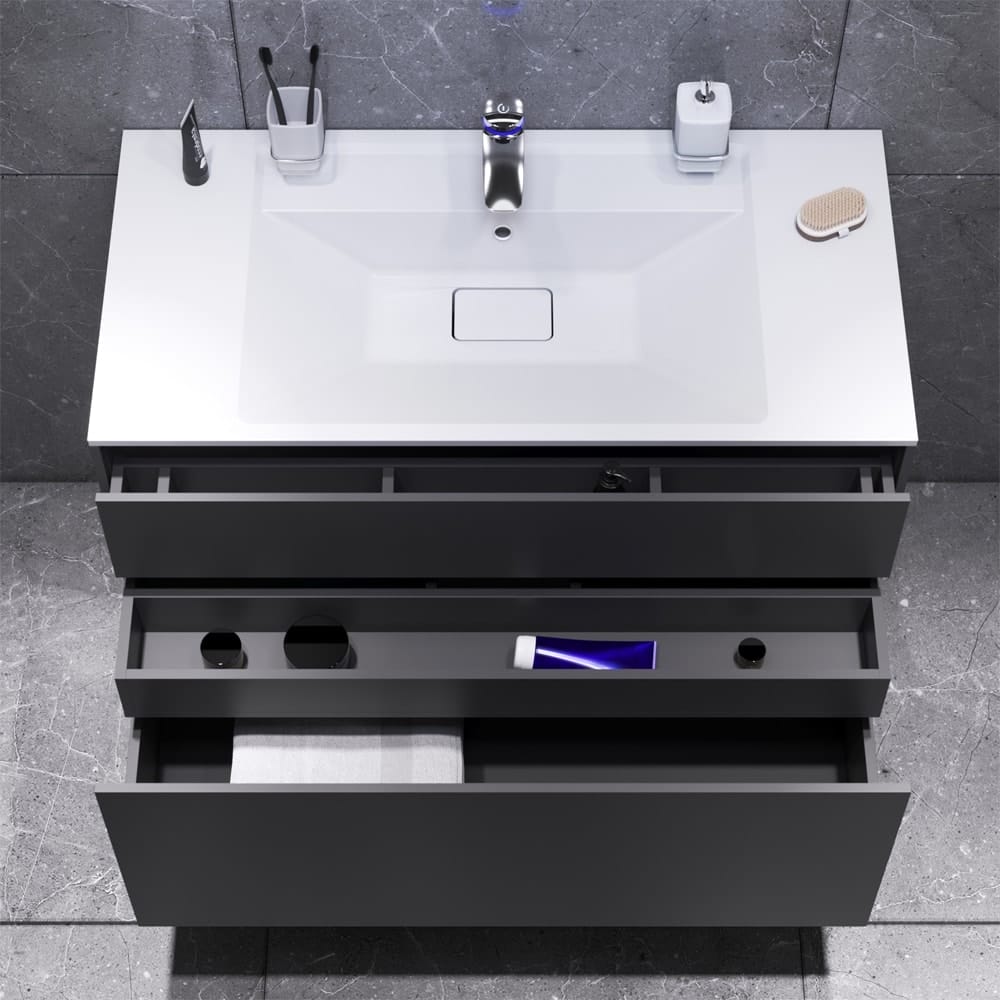 Тумба под раковину AM.PM Inspire V2.0 M50AFHX1003GM 100 см графит матовый