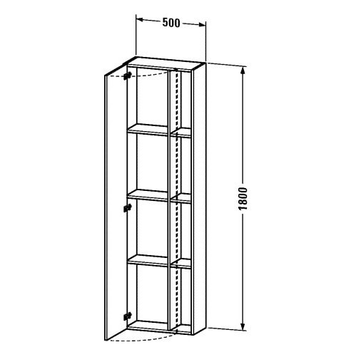 Шкаф-пенал Duravit Durastyle (DS1248L5353) DS 1248 L 53 53 темный каштан