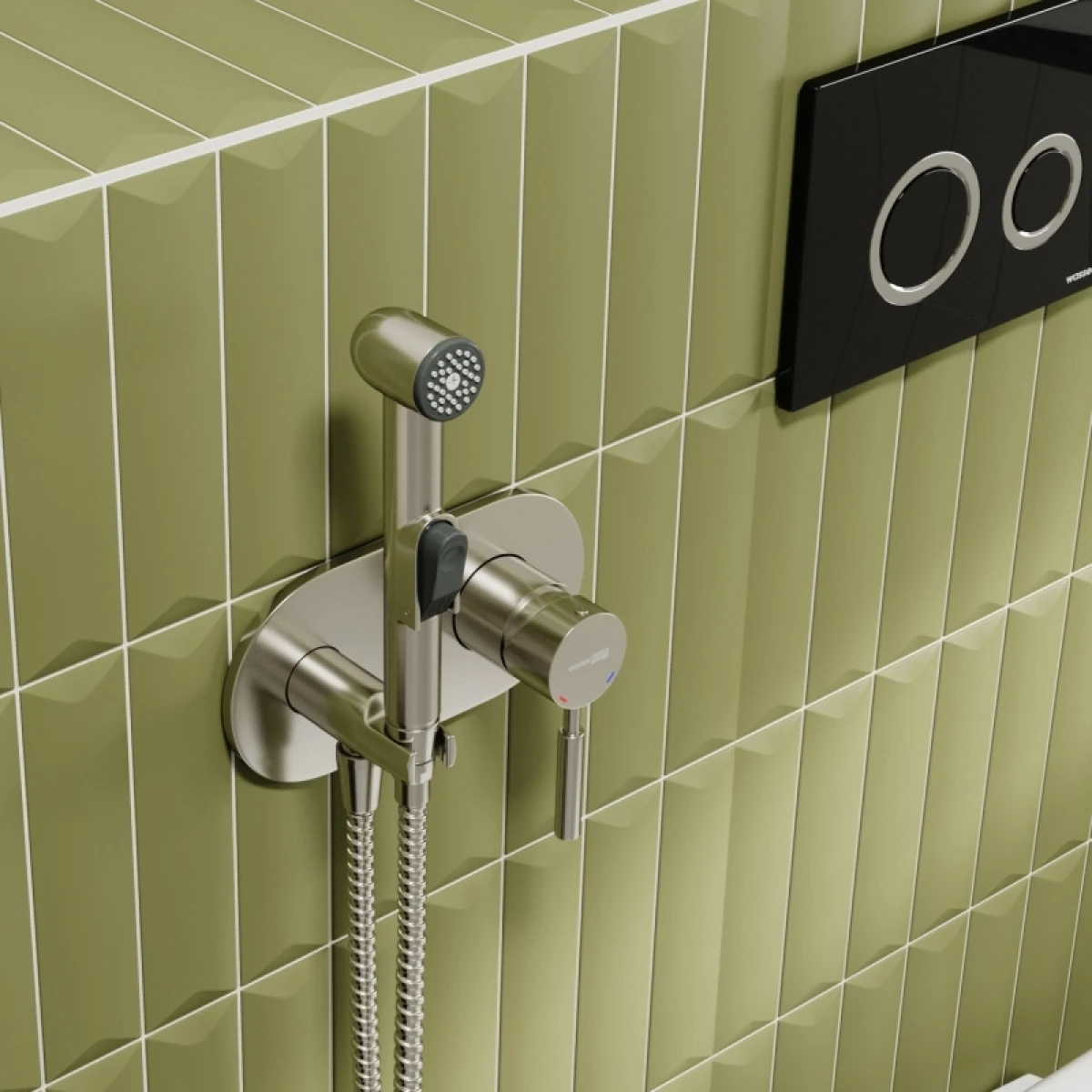 Гигиенический душ WasserKRAFT Wern 4238 со смесителем, никель