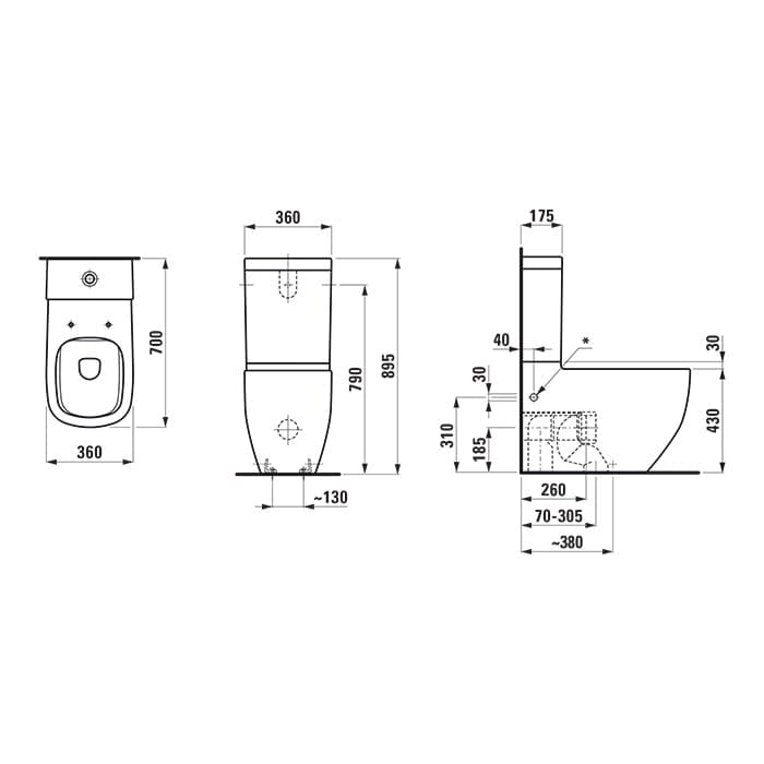 Чаша напольного унитаза Laufen Palomba 8.2480.1.000.000.1
