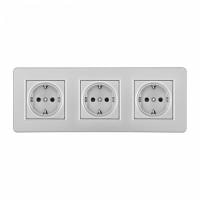 Розетка с заземлением и со шторкой Arte Milano SET16-3 SET16-3-40-1x3 silver