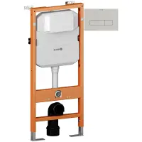 Инсталляция для унитаза Kludi Unifix 79101 + 30PP01O2 с кнопкой смыва, светло-серый матовый