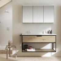 Тумба с раковиной Burgbad Vry 123 SGUK123 F6020 C0001 городской дуб/черный