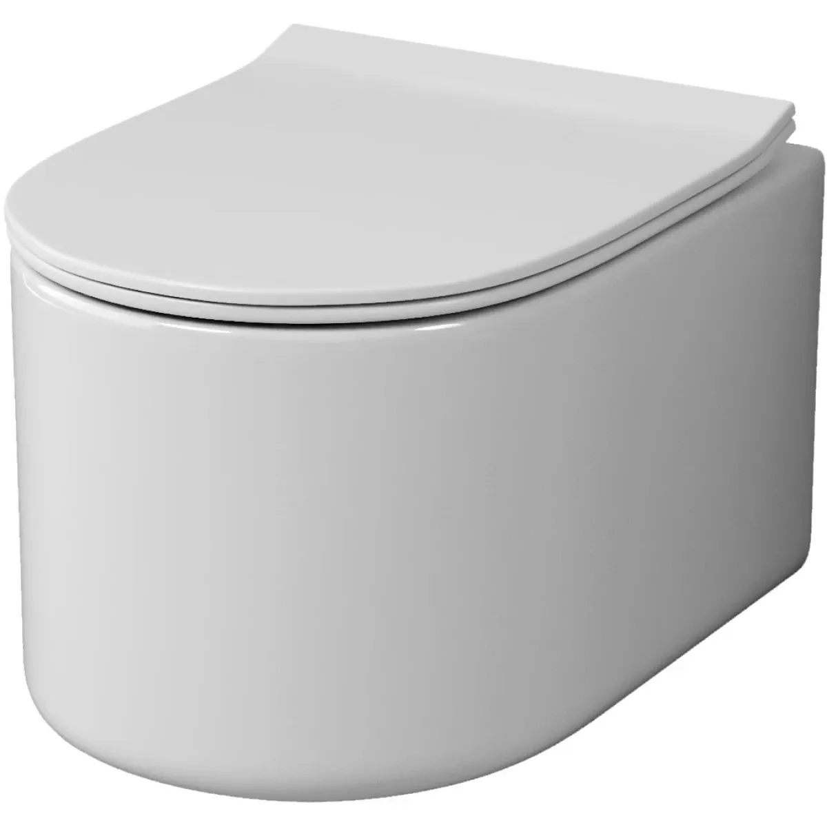 Унитаз подвесной Grossman Thin Rim GR-5606SQ безободковый, торнадо, с сиденьем микролифт, белый