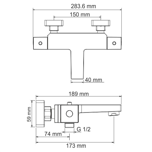 Смеситель для ванны WasserKRAFT АIme 1511 Thermo