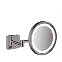 Косметическое зеркало с подсветкой hansgrohe AddStoris 41790340 шлифованный черный хром