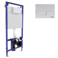 Инсталляция для унитаза Berges Novum L4 040214 с кнопкой смыва, белый матовый