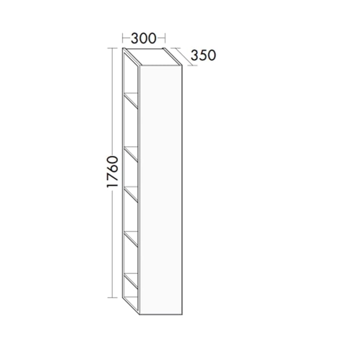 Пенал Burgbad Sys30 30 SPGH030L461 левый белый глянцевый