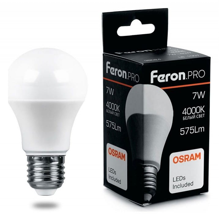 Лампа светодиодная Feron LB-1007 E27 7Вт 4000K 38024