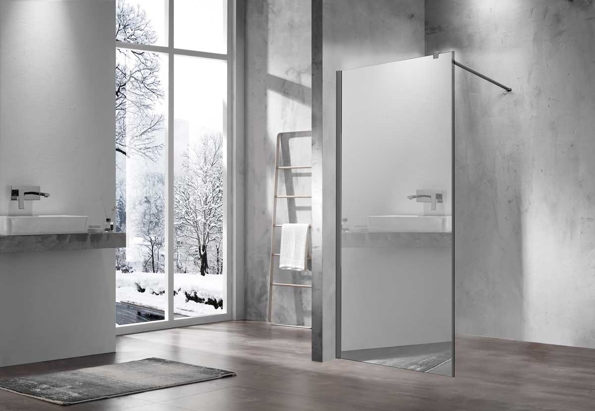 Душевая перегородка Vincea Walk in 80 VSW-1H800MRGM вороненая сталь