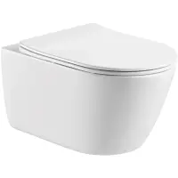 Унитаз подвесной Aquatek Оберон AQ1363W-00 безободковый, с сиденьем микролифт, белый