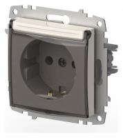 Розетка с заземлением с крышкой без рамки Elbi Eleсtriс Zena Vega 609-010200-218