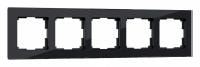 Рамка на 5 постов Werkel черный,стекло W0051108